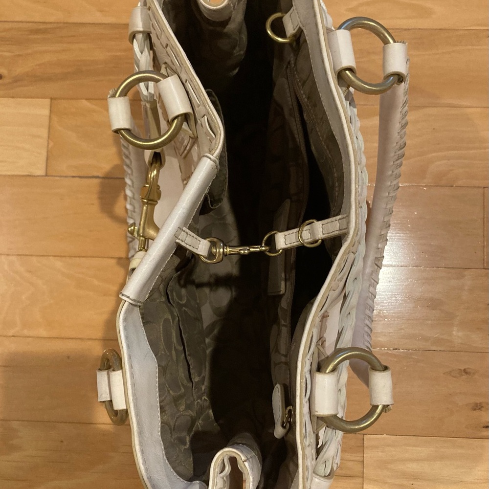 COACH Cream Limited Edition Hampton Braided Leather Tote Bag - Picture 10 of 10